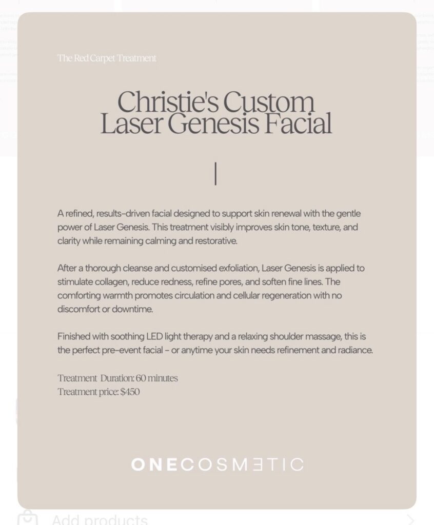 Christie's Custom Laser Genesis Facial – Red Carpet Ready Skin